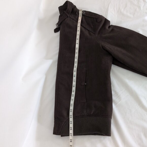 Zara Men's Brown SUEDE Full Zip Aviator Jacket with Button Up Pockets, Size XL - Picture 11 of 13